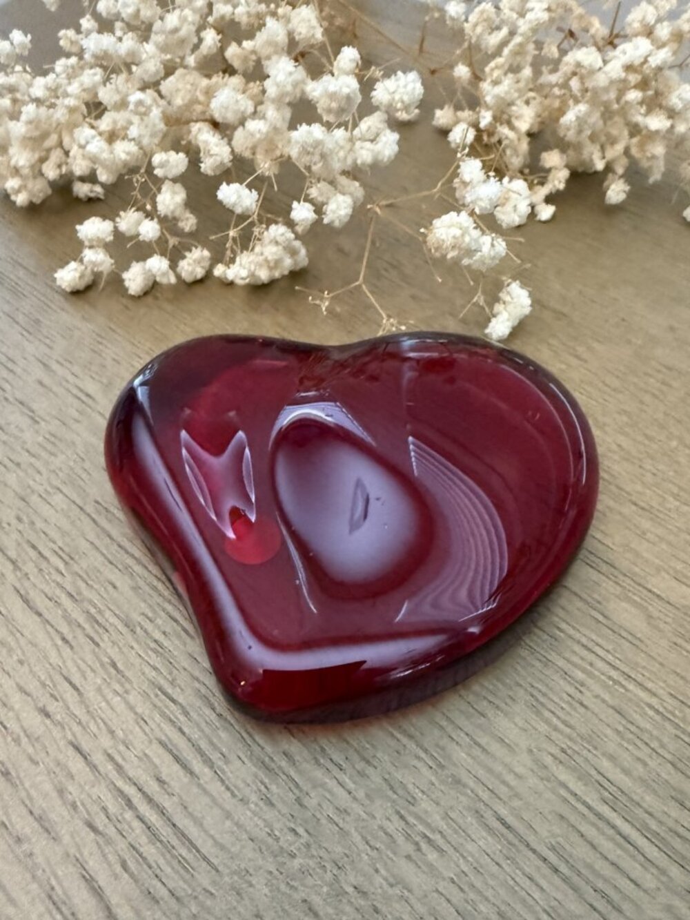Vintage Tiffany & Co Ruby Red Heart Paperweight by Elsa Peretti